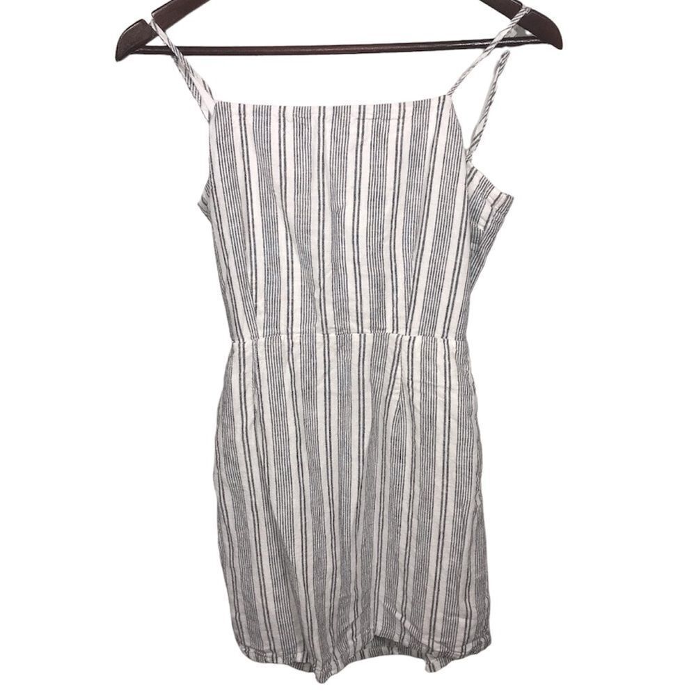 Garage Navy Blue & White Striped Dress